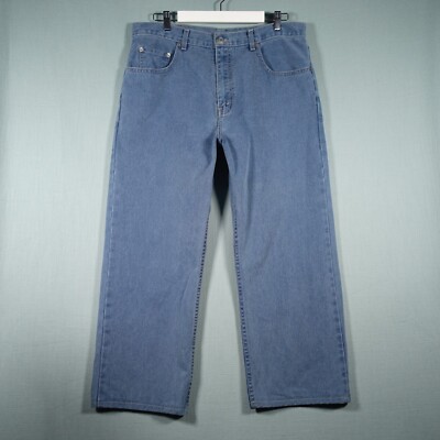 Vintage Levi's Baggy Jeans W38 L33 blau locker Y2K Skater schwarz Tab Hose Trouser