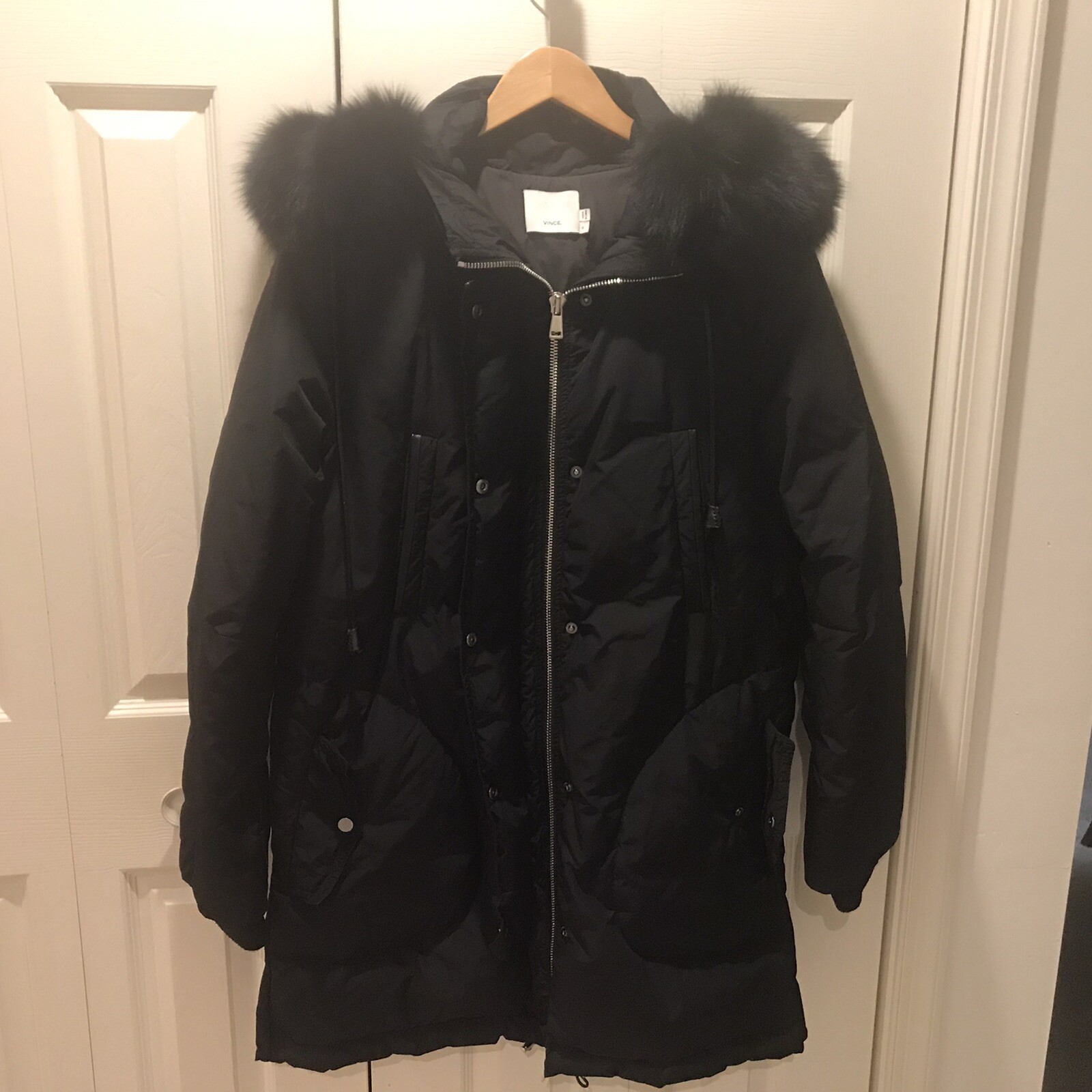 Vince Hooded Down Parka with Genuine Fox Fur Trim Siz… Gem