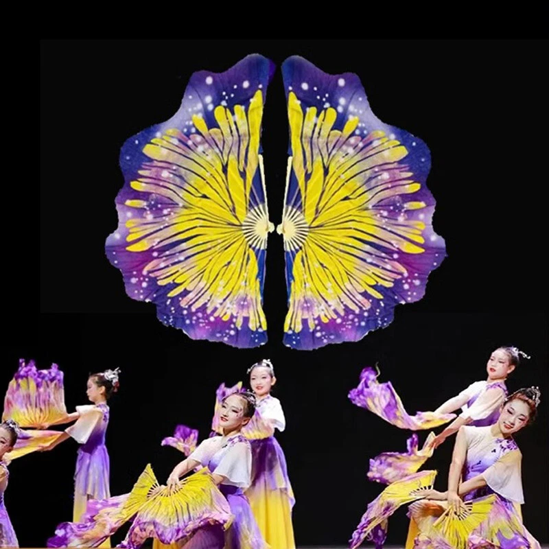 Abanico Mariposa Abanico de Mano para Bailar Juego Disfraz Accesorios Abanico Plegable Hueso de Bambú Foto 4 de 4