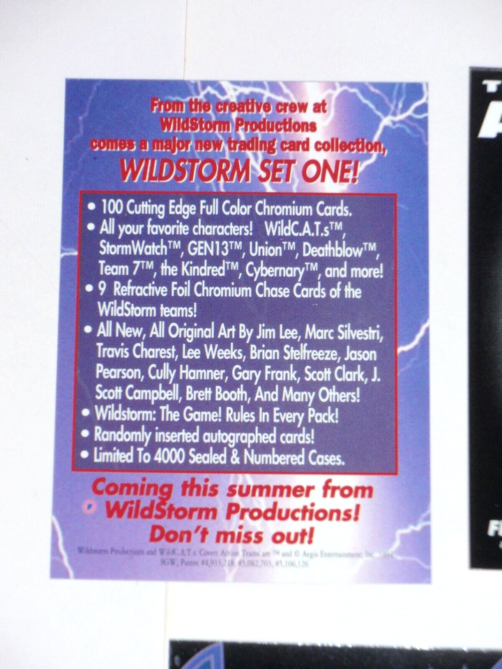 1994 IMAGE WILDSTORM SET ONE WILDCATS JIM LEE PROMO CARD GRIFTER ZEALOT ...