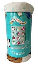 SQUISHMALLOWS Most Squishy Soft Plush BLANKET THROW Bedding 46”x60” NEW