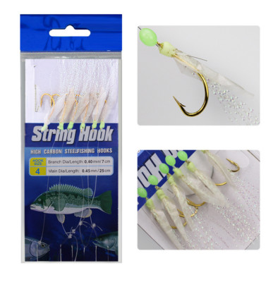 Fishing Rigs Saltwater Fishing Bait Rigs, 10 Pack Red Real Fish Skin
