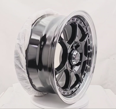15x7 Black Wheels Rims 4 Lug Honda Accord Civic Fit Cobalt Hyundai