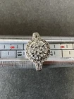 Vintage Silver Ring With Clear Stone Surrounding Ring Size 7 missing stone.