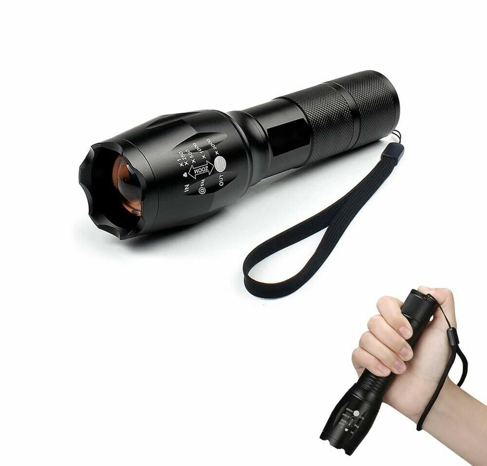 Torcia led cree luce bianca zoom batteria litio ricaricabile caricabatterie - Imagen 2 de 3