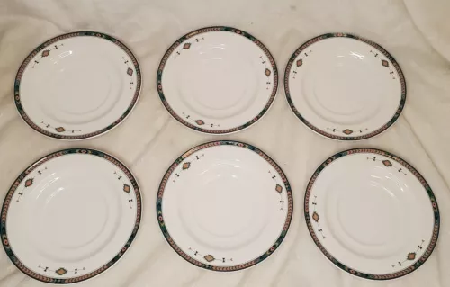 Vintage Mikasa Studio Nova Adirondack Southwest Aztec style Saucers small plate 