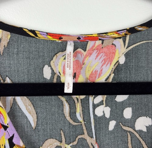 Free People Bella Floral Print Tunic Onyx Black Women's Size Small Bell Sleeve - Picture 5 of 8