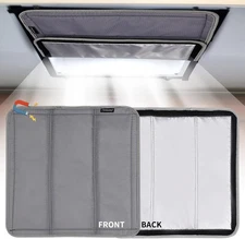 Foldable Vent Shade, 16"x16",  1 x Foldable RV Skylight Shade (16" x 16") Grey