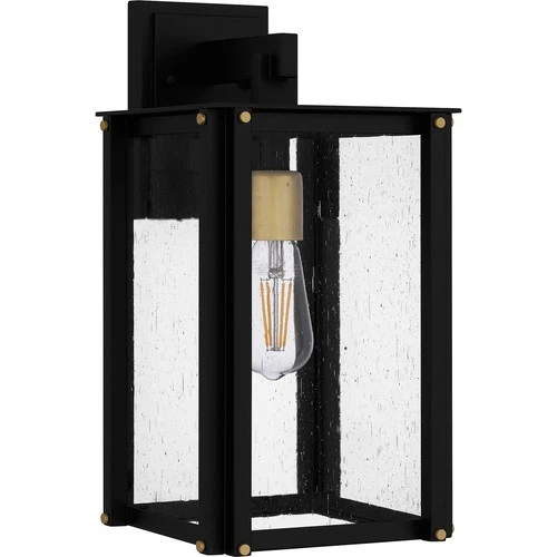 Matte Black One Light Outdoor Wall Mount from the Robbins Collection - Picture 2 of 7