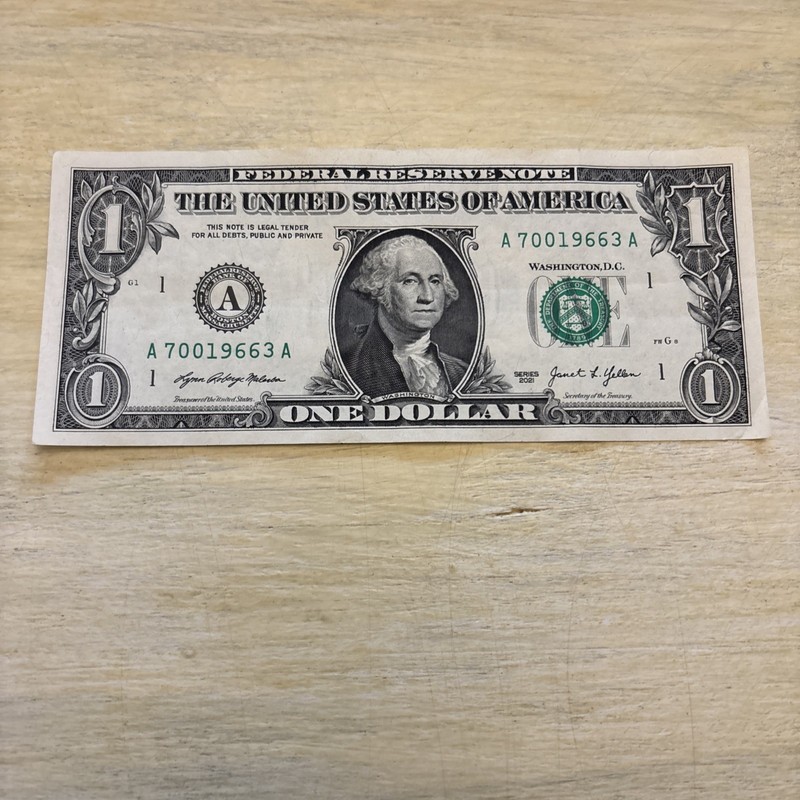Birthday, Anniversary Note One Dollar, Uncirculated, 07/03/1966 A 70019663 A