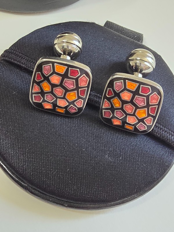 Duchamp London Multicolour Enamel Cufflinks – New Boxed w. Tags