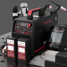 CT-520 200A Welder & Cutter Kit: Helmet, Gloves & 2 Welding Rods, 110V/220V