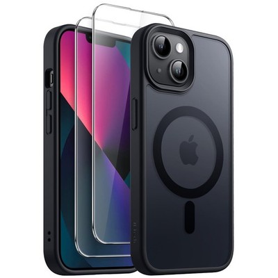 3 in 1 Magnetische Hülle für iPhone 13 6,1 Zoll mit 2 Stück Gehärtetes Glas S...