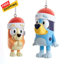 Kurt Adler Bluey and Bingo Ornament Set Multi Color