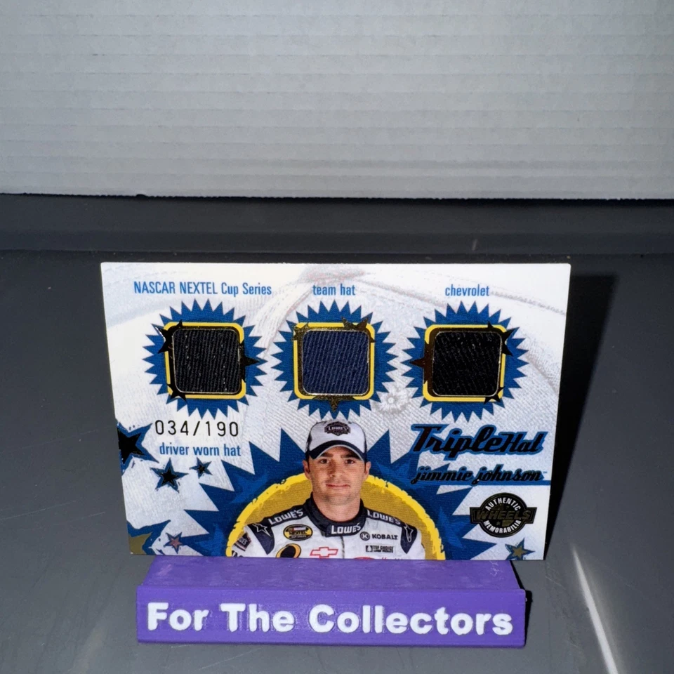 2005 Wheels Authentic Memorabilia Triple Hat Jimmie Johnson #34 Of 190 - Image 2 of 4