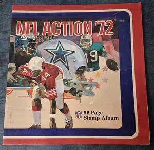 1972 Sunoco NFL Action 56 page Stamp Album with 144 Stamps Unused Still In Book