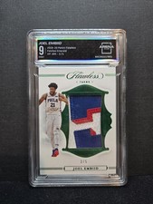 2019-20 Panini Flawless Joel Embiid Emerald Green Jumbo Patch Jersey GU GW /5