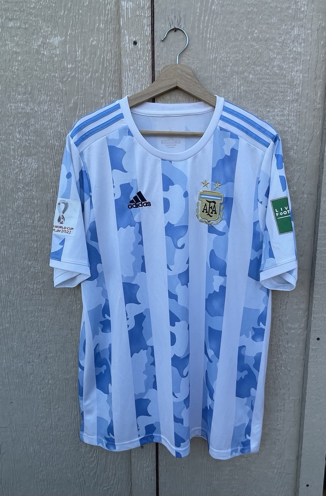 Argentina 2022 World Cup Qatar Adidas Jersey Home Mens 3XL