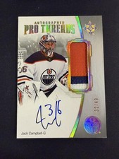 PT-JC Jack Campbell 2022 Upper Deck Ultimate Collection #/49 Oilers Pro Threads