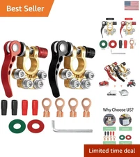 Durable 2pcs Battery Terminal Connectors with Installation Tool - SAE/JIS Type