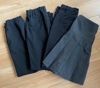 Mädchen Next M&S schwarz grau Schule schmales Bein Hose x3 Rock x1 Alter 9 Jahre