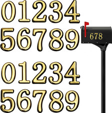 House Numbers 40 Pcs 2 Inch 3D Gold Mailbox Self Adhesive Waterproof Digits