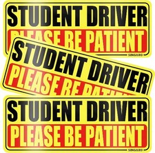 Please Be Patient Student Driver Magnet for Car, 3Pcs Reflective Magnetic New Dr