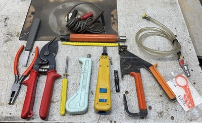 Lot Used Telecom Tools Stripers, Plyers, Crimpers, Tester, Impact Tool (c)
