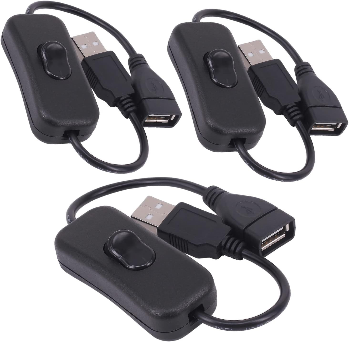 1/3 Pack Male to Female USB Cable with On/Off Switch USB Extension Inline Rocker