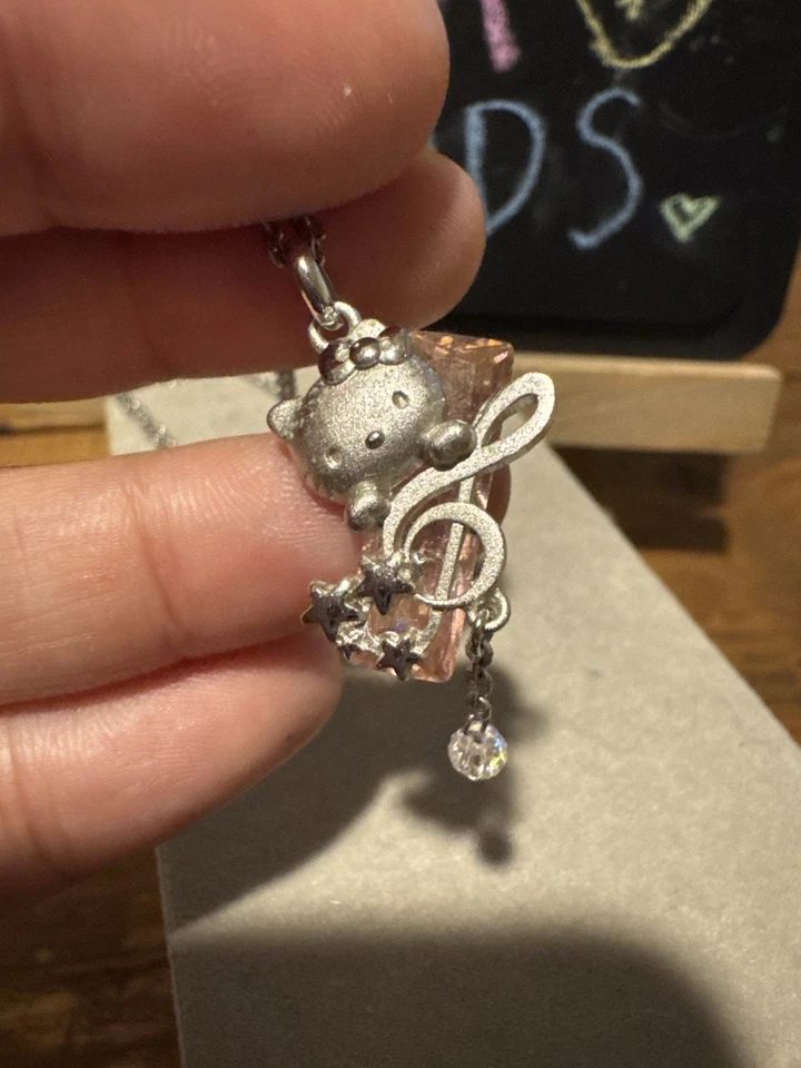 2Sweet Hello Kitty Music Note Necklace – Pink Crystal, Star – 316L Chain - Image 2 of 4