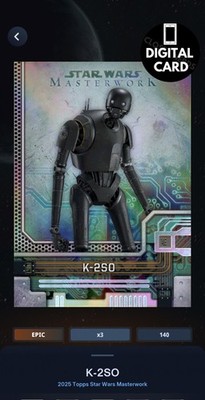 299cc K-2SO Rainbow Foil Masterwork 25 Epic Topps Star Wars Card Trader