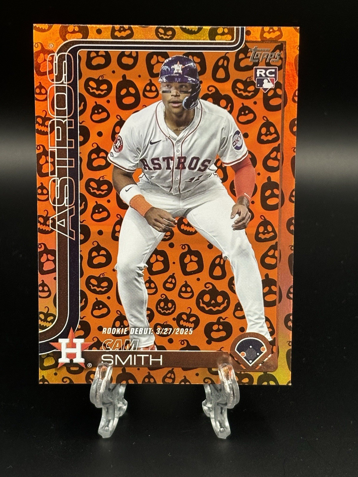 2025 Topps Update Holiday Jack O'Lantern Foil Cam Smith (RC) #US298 Astros