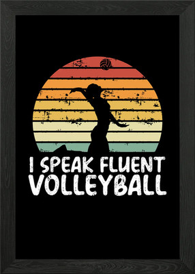 I speak fließend Volleyball Gerahmtes Wandbild Poster Leinwanddruck Bild