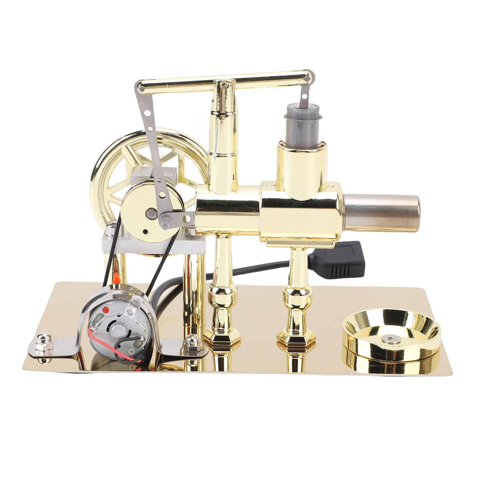 Stirling Engine Model With LED Light Hot Air Power Generator Motor Model Tea NEW