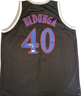 Kansas Jayhawks Flory Bidunga Signed Custom Black Basketball Jersey Beckett Cert