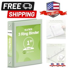 3 Ring Binder 1 Inch 1 Pack, Clear View Binder Three Ring PVC-Free Fit 8.5x11...