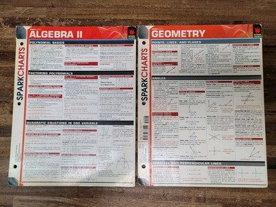 Geometry & Algebra 2 (SparkCharts) SparkNotes pamphlet Used