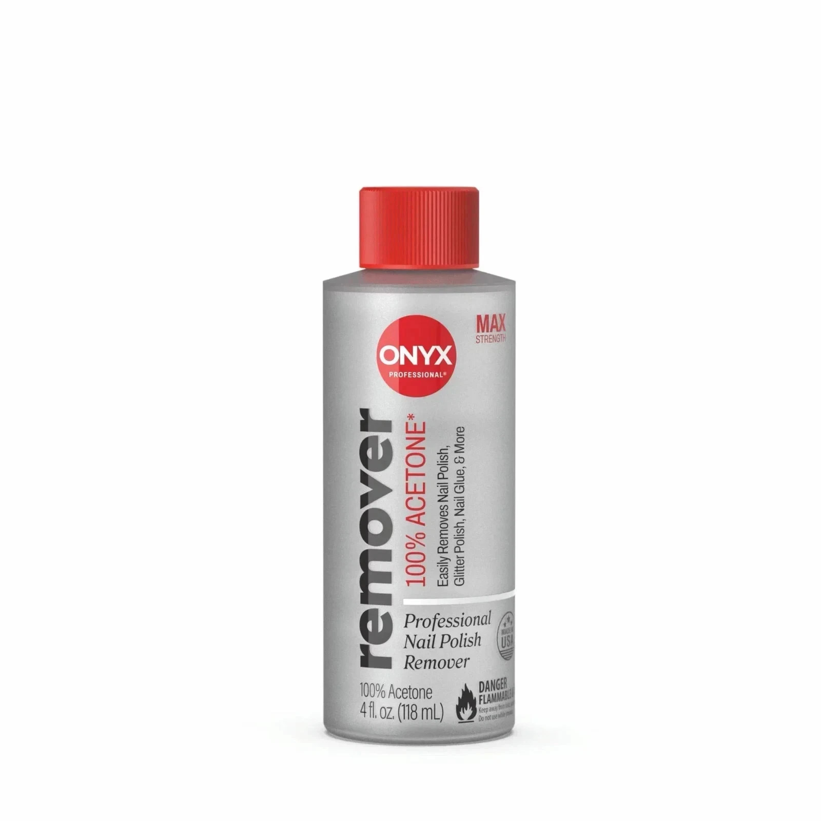 ONYX Professional 100% Acetone* Nail Polish Remover 4 Fl Oz