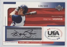 2004 USA Baseball 25-Year Anniversary Black Ink 134/360 Warren Morris Auto 10ow