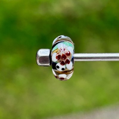 Seltene authentische Trollbeads Unikat Glasperle Meer Meer Tiere Viech Schildkröten 