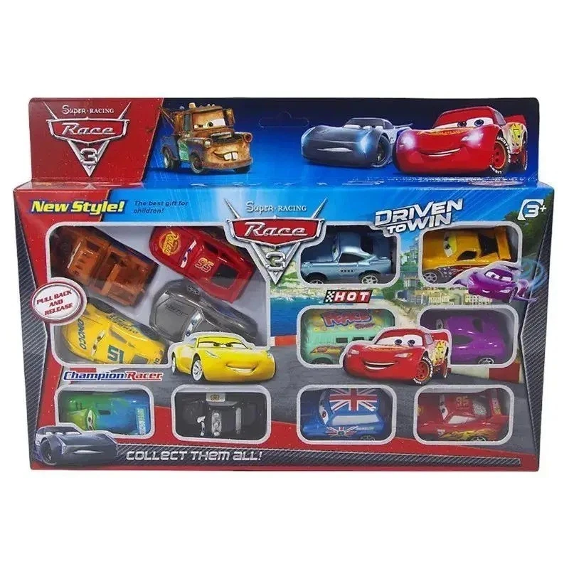 12 peças Pixar Cars Lightning McQueen conjunto de brinquedos de PVC fundido presente de aniversário infantil divertido - Imagem 4 de 4