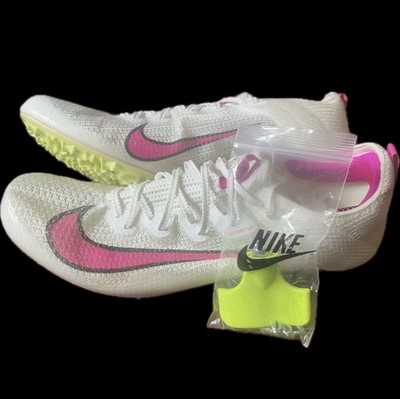 Nike Zoom SuperFly Elite 2 Sail / Pink Track Spikes CD4382-101   Men's Size 12