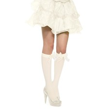 Benefeet Sox Knee High Socks with Bow Nylon One Size, Cream-bow