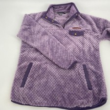 Simply Southern Sherpa Pullover Snap Women's Lavender Purple Fuzzy Fleece Size M