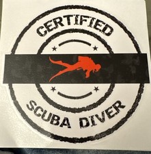 CERTIFIED SCUBA DIVER STICKER 12 X 12cm Laptop, DIVE GEAR, Scuba Diver