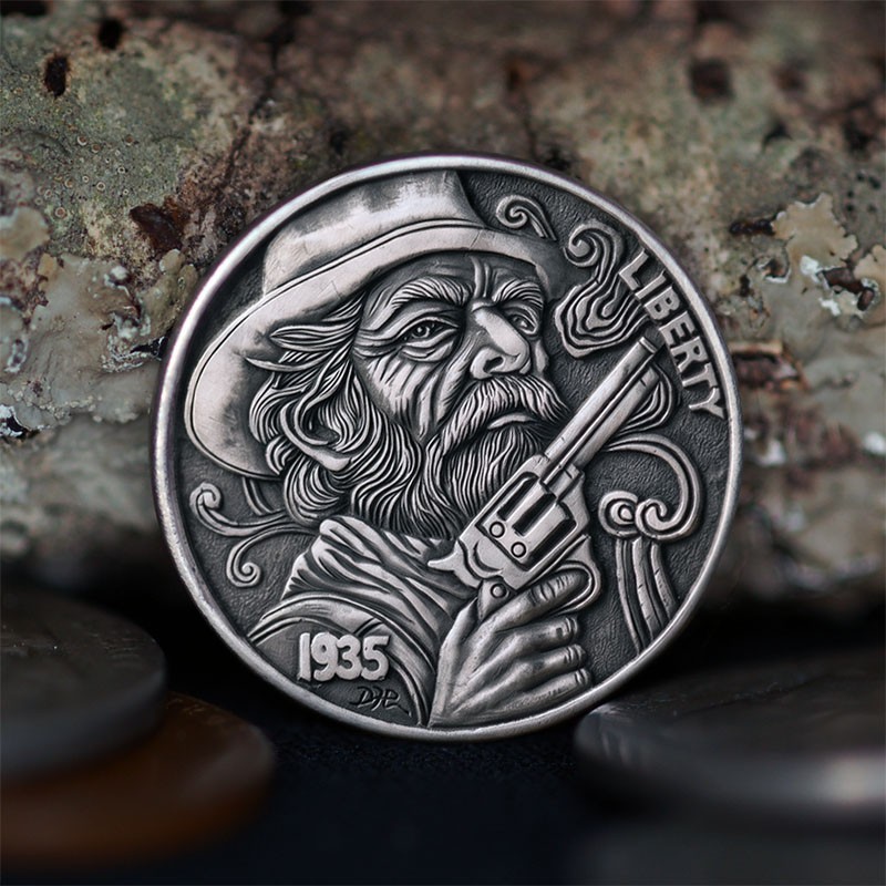#original #Hobonickel #26-052/1935 buffalo nickel/David H. He/OOAK