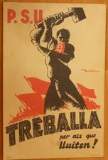 AK Künstlerkarte Carles Fontseré 1936 Treba...