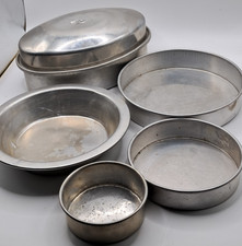 Vintage Toy Kitchen Lot Easy Bake Oven Metal Cake Pans and Misc Roaster W Lid