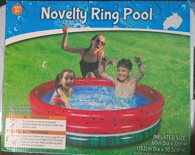 Novelty Inflatable Watermelon Kids Ring Pool - 60'' x 12''