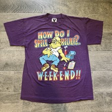 Vintage 90s Single Stitch T-Shirt Graphic Print Adults Size Large- Made in USA